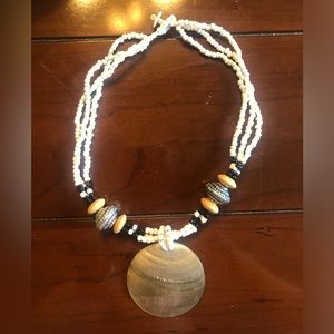 Boho Beaded Shell Necklace